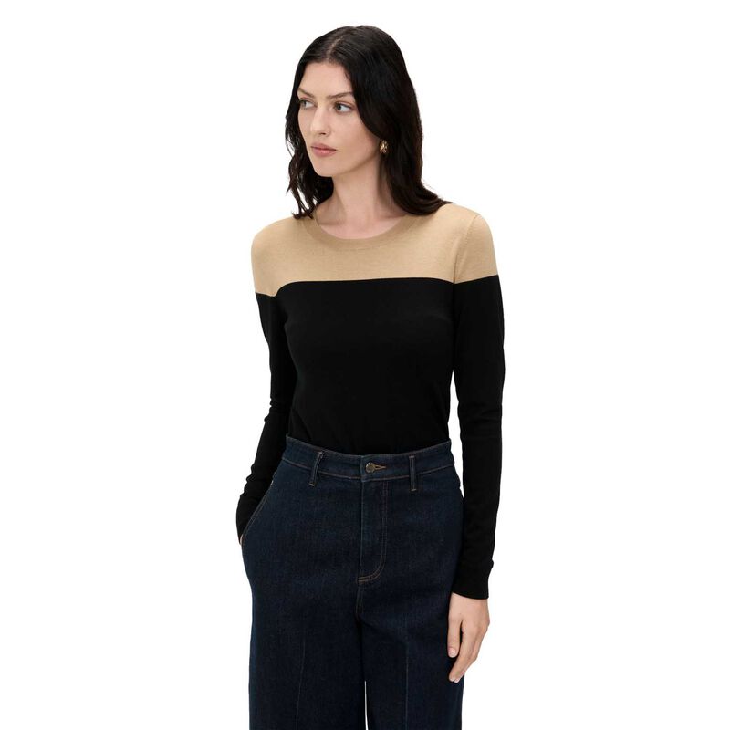 Veronika Maine Spliced Long Sleeve Knit image number 0